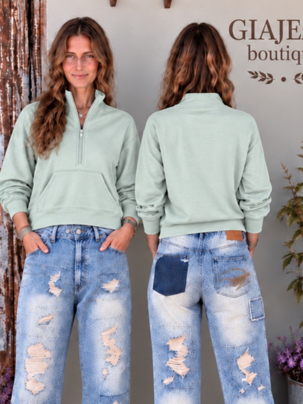 ❤️ ZENANA “ CHERYL 5 “ ZENANA SCUBA 1/4 ZIP PULLOVER TOP JACKET
